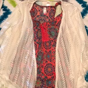 NWT white cardigan with Tank Top